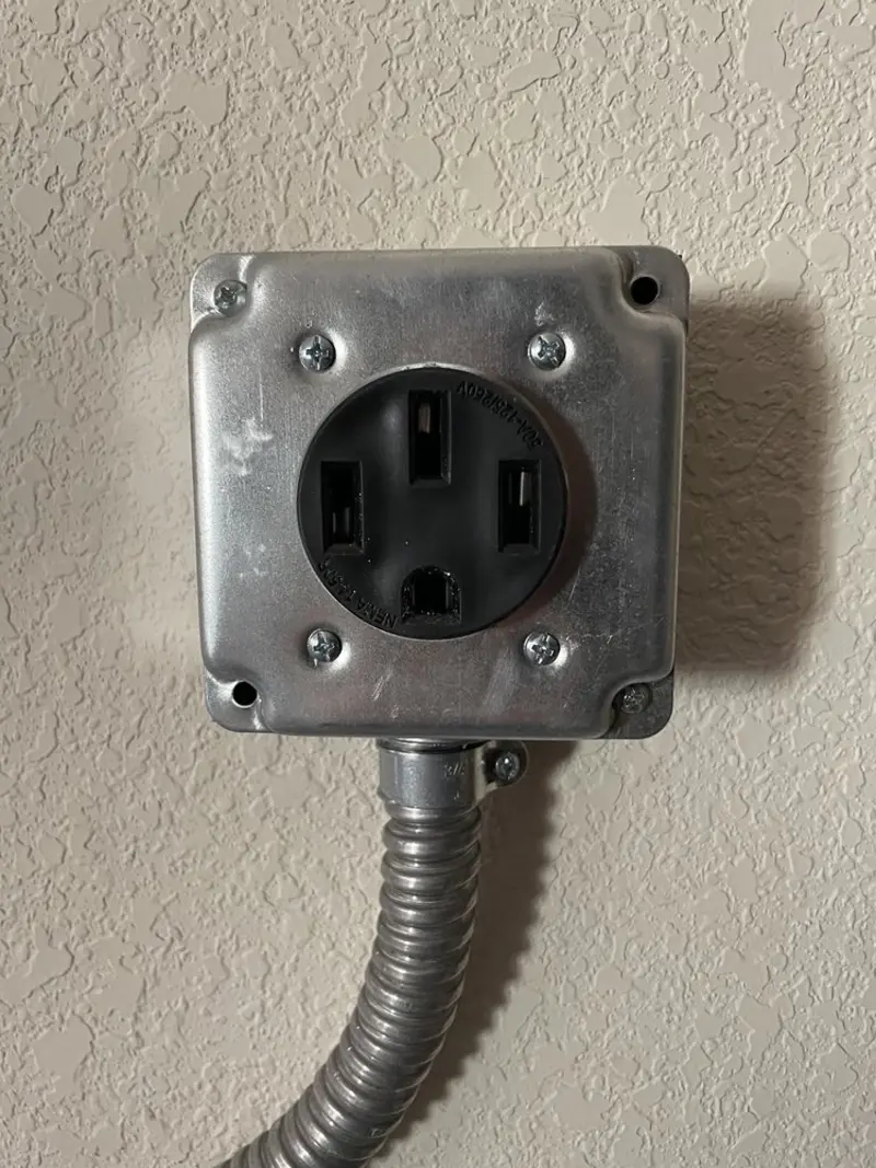 NEMA 14-50 outlet installed for Smart Home Electrical in Bonsall